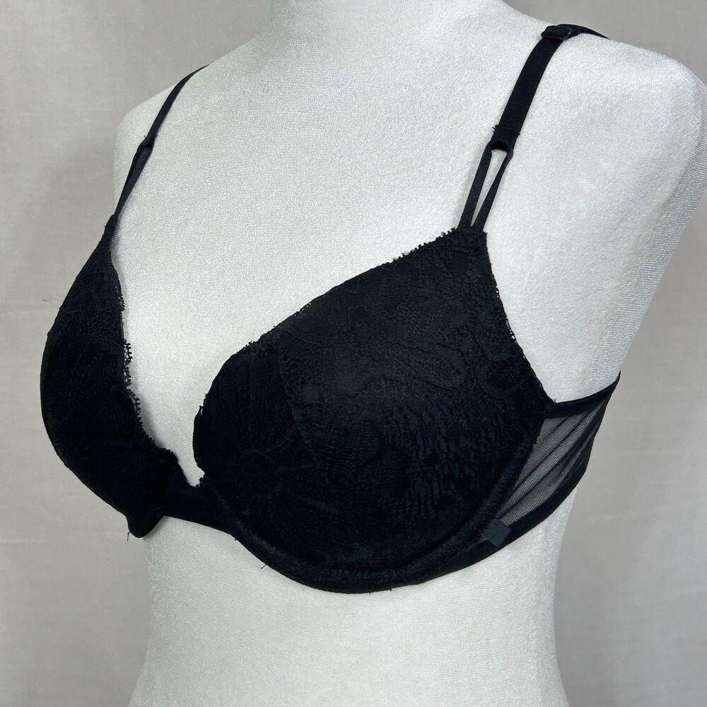 Victoria's Secret 36B Sexy Tee Lace Push-Up Bra Black Underwire